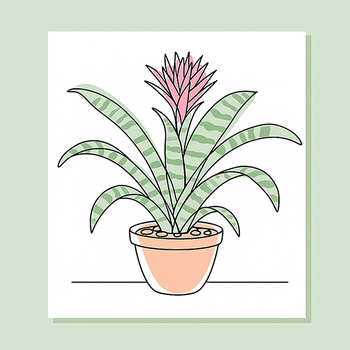 Panel kwiaty doniczkowe Aechmea fasciata wr348