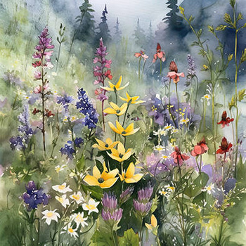 Panel polne kwiaty wr40