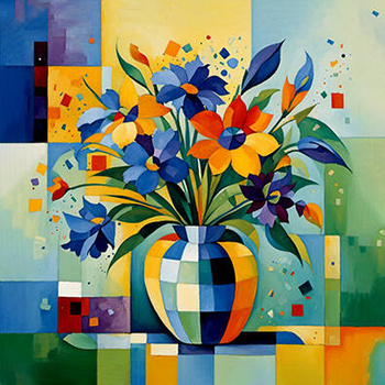 Panel kwiaty w wazonie wr71