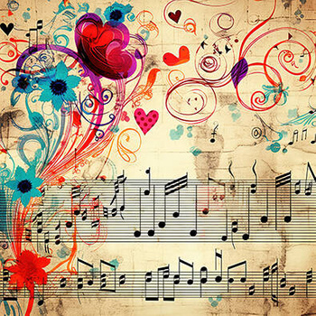 Panel kolory muzyki, nuty wmz17