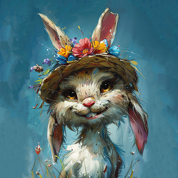 Panel królik w kapeluszu wlk68