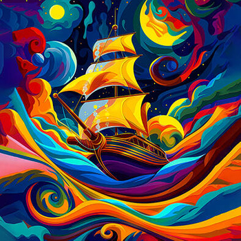 Panel żaglowiec podróże w wyobraźni wx43