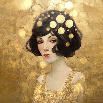 Panel twarz kobiety Złoty Gatsby wl94