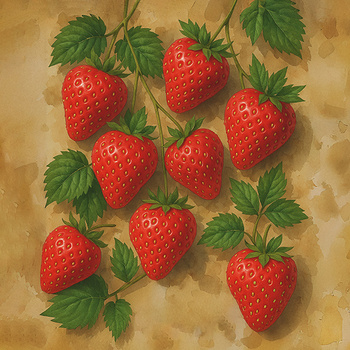 Panel owoce z ogrodu truskawki wr355