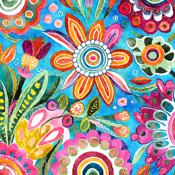 Panel kolorowe kwiaty malowane wr339