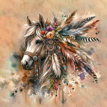 Panel koń boho wh39 tkanina drukowana