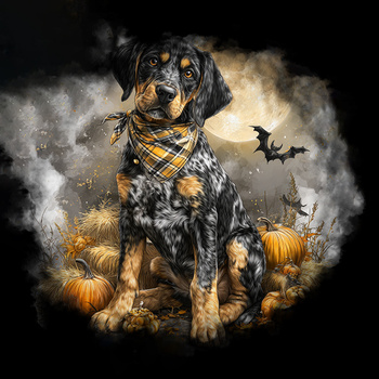 Panel pies Angielski Coonhound z dyniami wd222