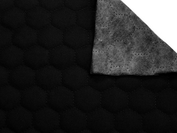 Poliester czarny pikowany plaster miodu K580