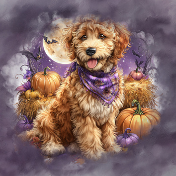 Panel pies Goldendoodle z dyniami wd214