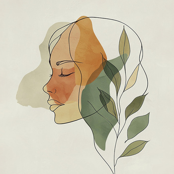 Panel kobieta w barwach jesieni lineart wl160