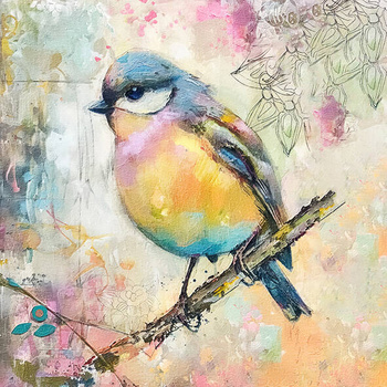 Panel ptaszek na gałązce wb120