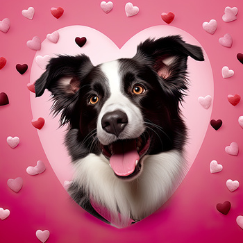 Panel pies Border Collie w sercu wd187