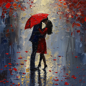 Panel zakochana para z parasolem wl123