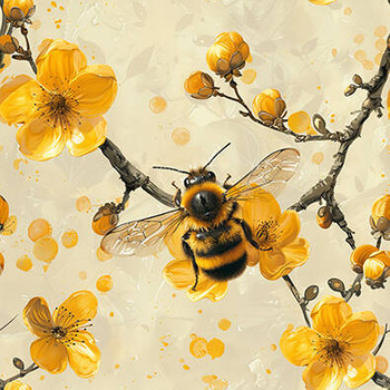 Panel pszczoła i kwiaty wo45