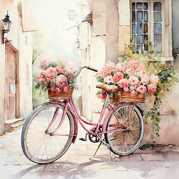 Panel rower z kwiatami róż w miasteczku wa47