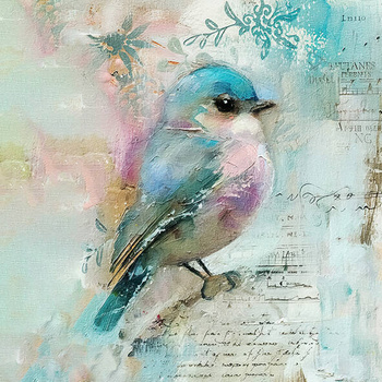 Panel ptaszek na gałązce wb118