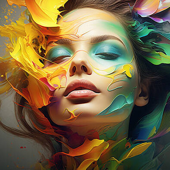Panel twarz kobiety w kolorach wl71