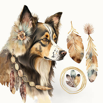 Panel boho pies border collie wd86