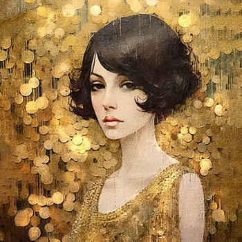 Panel twarz kobiety Złoty Gatsby wl90