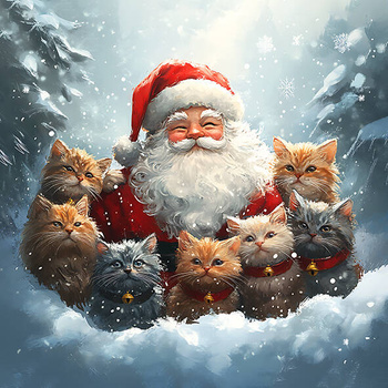 Panel kocie święta, Mikołaj i koty