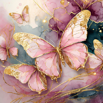 Panel motyle ze złotem wo57