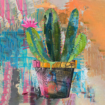 Panel kwiatek kaktus w doniczce wr188