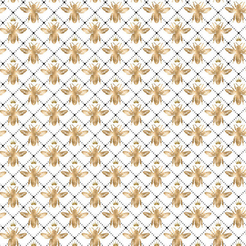 Panel królowe pszczół na białym w rombach wo14