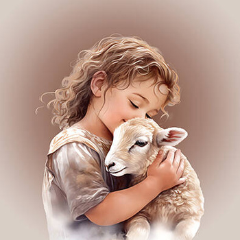 Panel dziewczynka z owieczką wl57