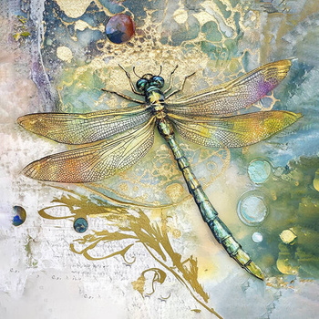 Panel złota ważka wo69