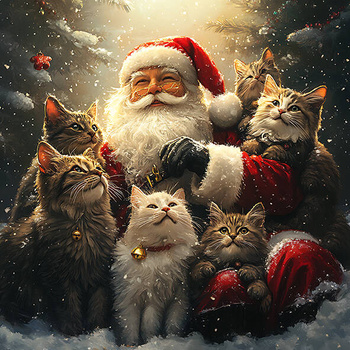 Panel kocie święta, Mikołaj i koty