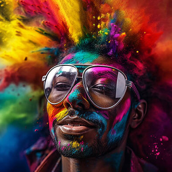 Panel twarz czarnoskórego mężczyzny w kolorach wl79