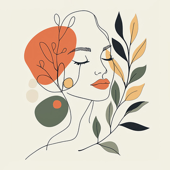 Panel kobieta w barwach jesieni lineart wl167