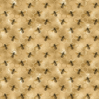 Panel pszczoły na złotym plastrze miodu wo2