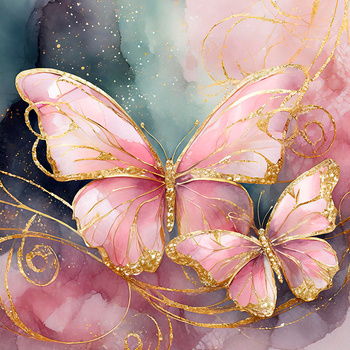 Panel motyle ze złotem wo63