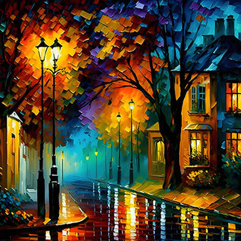 Panel jesienna uliczka, obraz