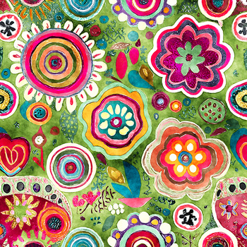 Panel kolorowe kwiaty malowane wr331