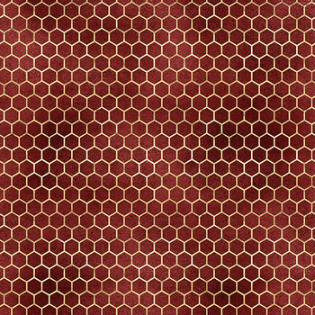 Panel złoty plaster miodu na bordowym wo31