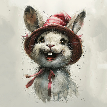 Panel królik w kapeluszu wlk58