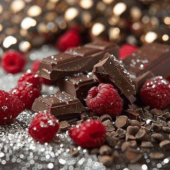 Panel słodkie święta, czekolada, maliny, ozdoby