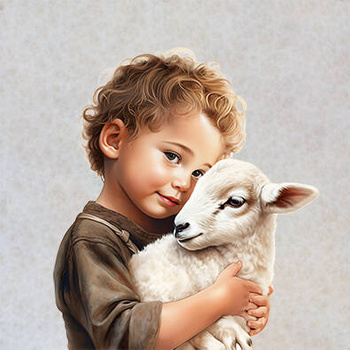 Panel chłopiec z barankiem wl53