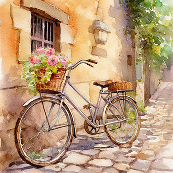 Panel rower w kwiatach w miasteczku wa41