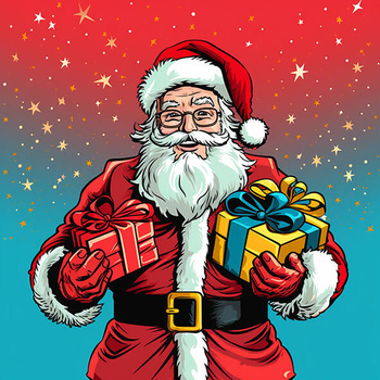 Panel święty Mikołaj w stylu Pop Art