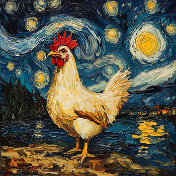 Panel kogut w gwieździstą noc wb126