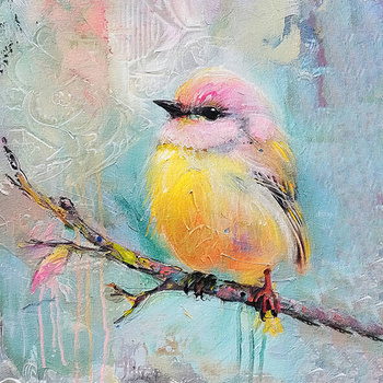 Panel ptaszek na gałązce wb119