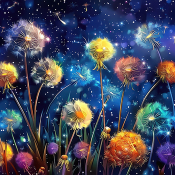 Panel kwiaty kolorowe dmuchawce wr266