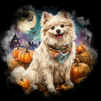 Panel pies American eskimo z dyniami wd219