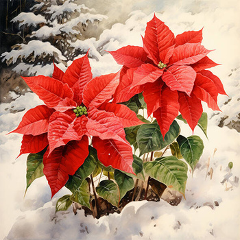 Panel świąteczny, gwiazda betlejemska, poinsecja