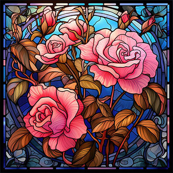 Panel róże witraż