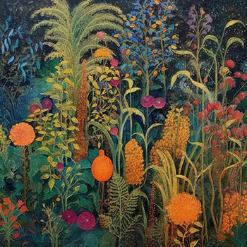 Panel kwiaty ogród w stylu Klimta wr112