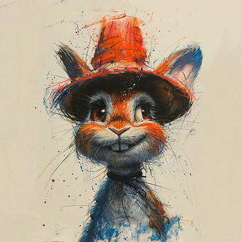 Panel królik w kapeluszu wlk69